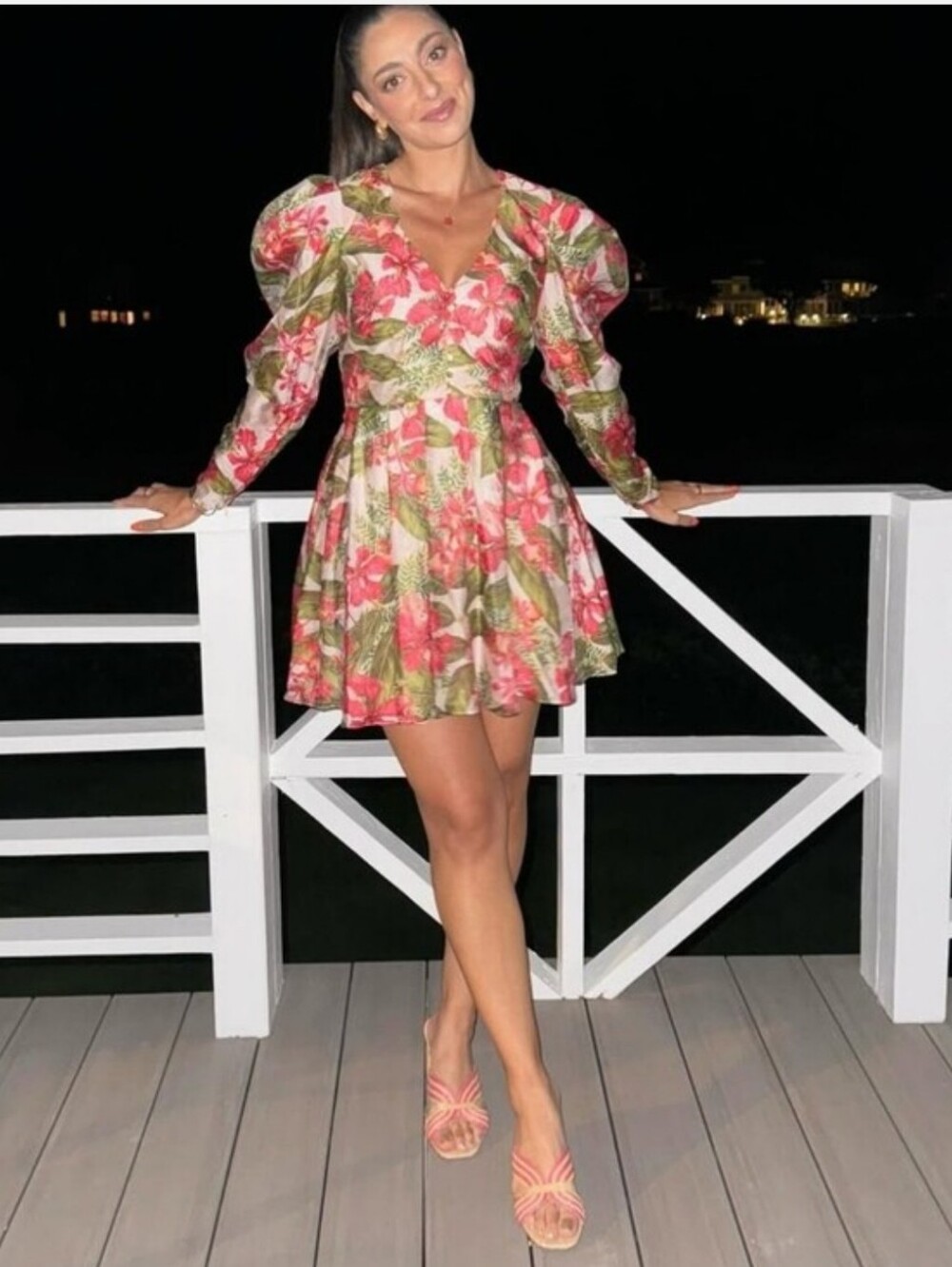 AMUR Cleo Mini Dress in Scarlet Tropical Floral print.